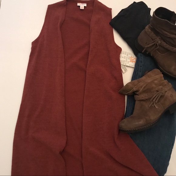 LuLaRoe Other - LuLaRoe NWT Joy Long Sleeveless Long Vest Size XS